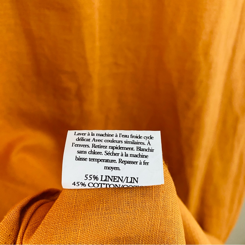 Grae Cove Nwt Orange Blair Linen Blend Button Down Front Side Slit Midi Dress — image 8 of 8